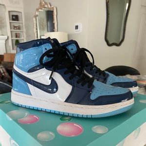 Custom Air Jordan 1 retro high og blue chill